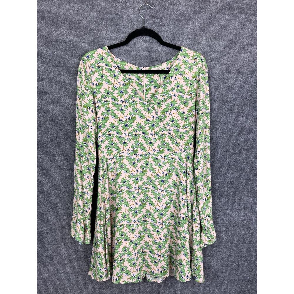 Chelsea Violet Dress Flare Small A-Line Long Sleeve V-Neck Green